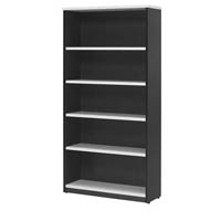 oxley bookcase 5 shelf 900 x 315 x 1800mm white/ironstone