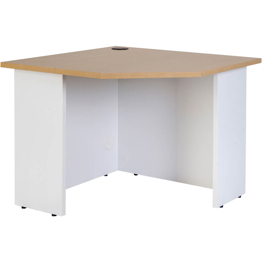 Image for OXLEY CORNER WORKSTATION UNIT 900 X 900 X 750MM OAK/WHITE from Aztec Office National