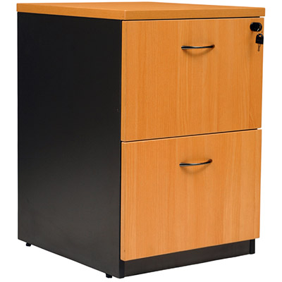 Image for OXLEY FILING CABINET 2 DRAWER 476 X 550 X 715MM BEECH/IRONSTONE from Emerald Office Supplies Office National