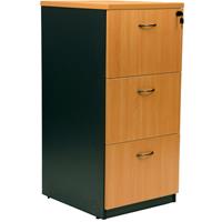 oxley filing cabinet 3 drawer 476 x 550 x 1029mm beech/ironstone