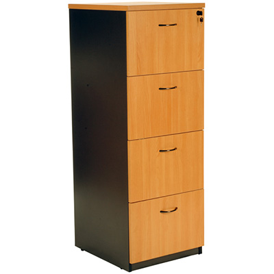 Image for OXLEY FILING CABINET 4 DRAWER 476 X 550 X 1339MM BEECH/IRONSTONE from Aztec Office National Melbourne