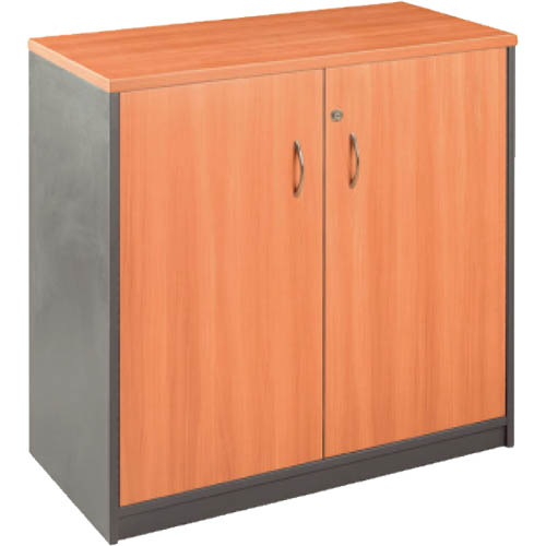 Image for OXLEY STATIONERY CUPBOARD 900 X 900 X 450MM BEECH/IRONSTONE from Aztec Office National