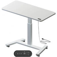 hotspot mobile electric sit to stand desk single stem leg 1200 x 600mm white