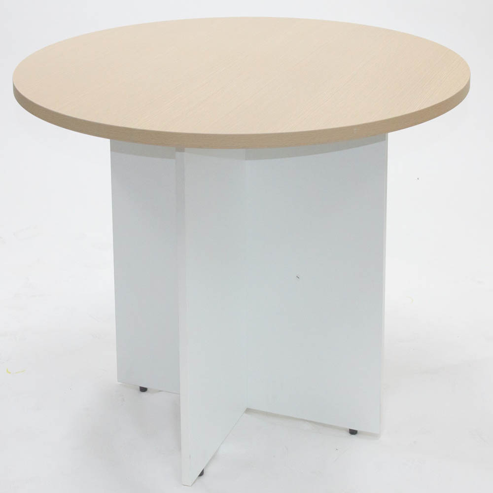 Image for OXLEY ROUND MEETING TABLE 1200MM DIAMETER OAK/WHITE from Surry Office National