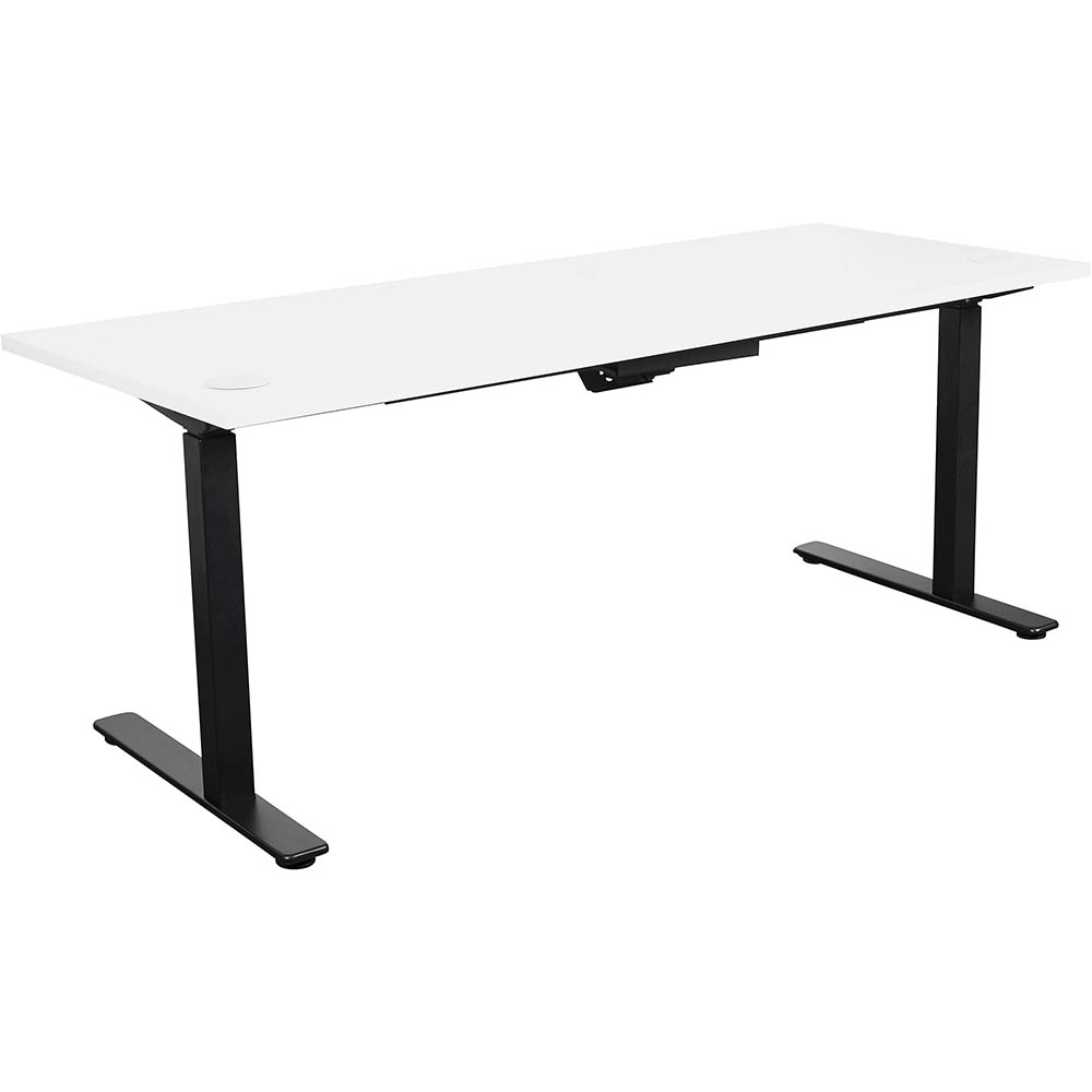 Image for SUMMIT ELECTRIC SIT TO STAND STRAIGHT DESK 1500 X 750MM WHITE/BLACK from Surry Office National