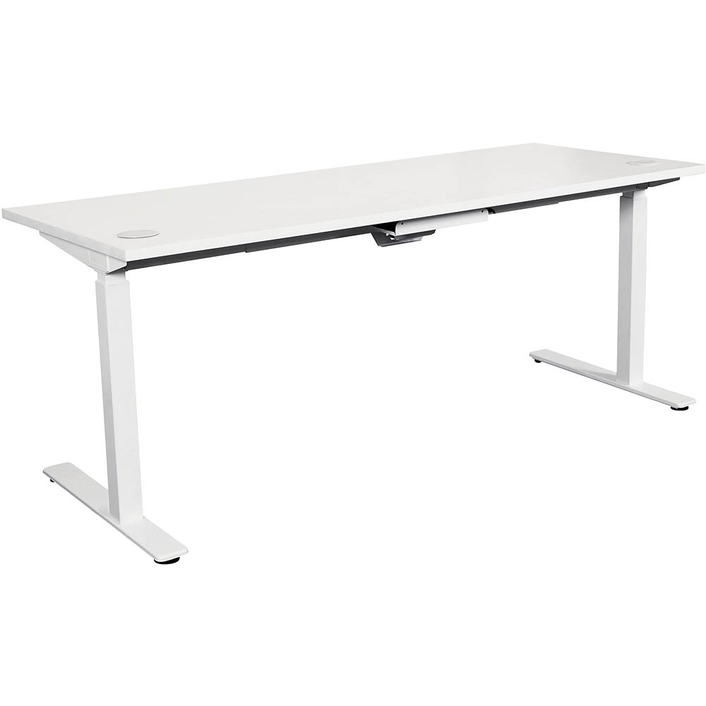Image for SUMMIT ELECTRIC SIT TO STAND STRAIGHT DESK 1500 X 750MM WHITE/WHITE from Emerald Office Supplies Office National