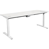 summit electric sit to stand straight desk 1500 x 750mm white/white
