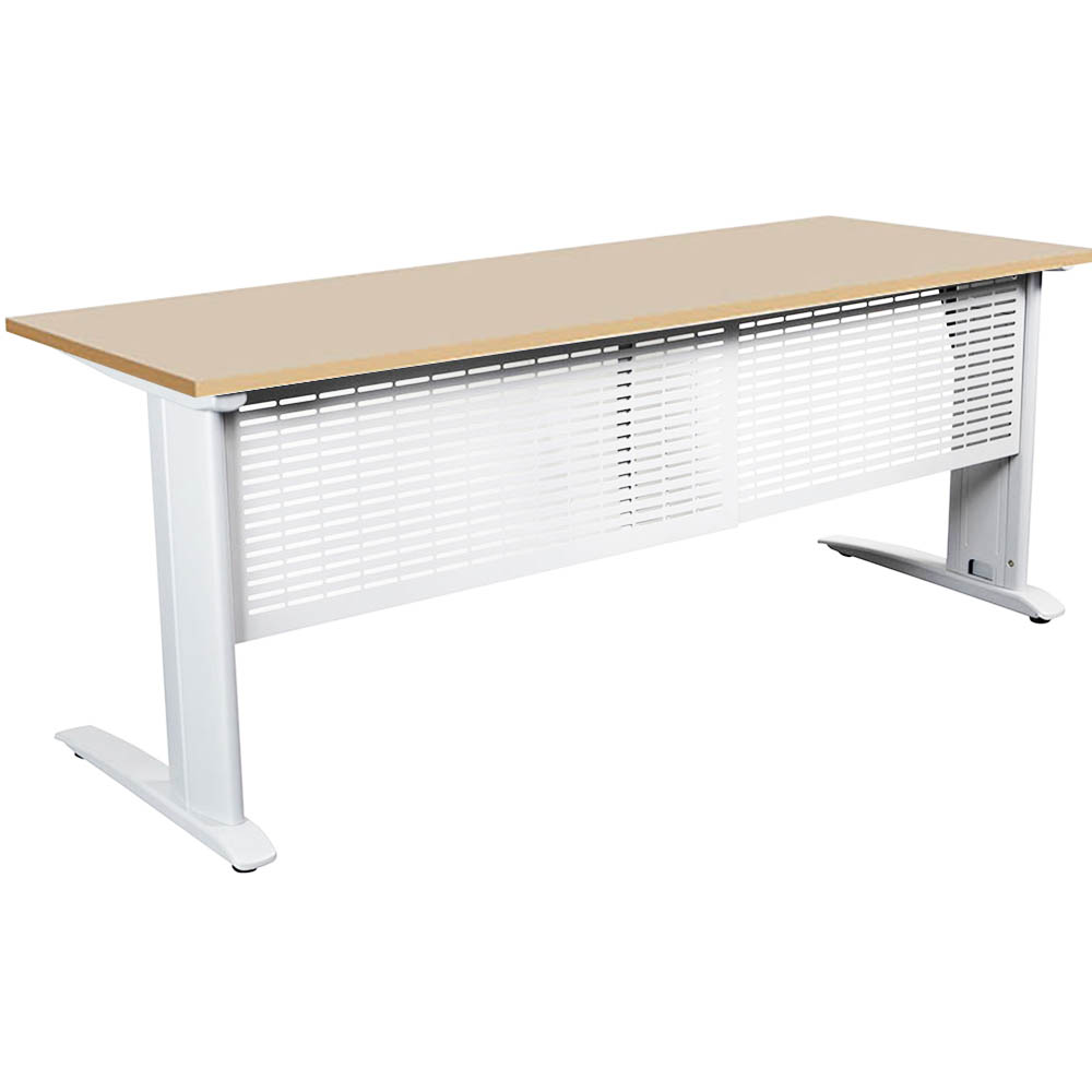 Image for SUMMIT OPEN DESK WITH METAL C-LEGS 1800 X 750MM BEECH/WHITE from Aztec Office National Melbourne