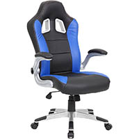 xr8 formula 1 gaming chair high back arms blue/black