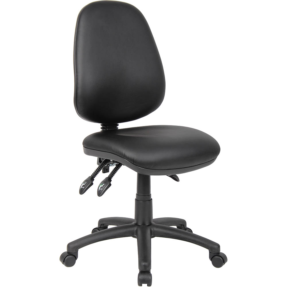 Image for YS DESIGN 08 TYPIST CHAIR HIGH BACK PU BLACK from Complete Stationery Office National (Devonport & Burnie)