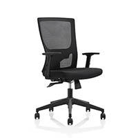 initiative pluto task chair medium mesh back adjustable arms black