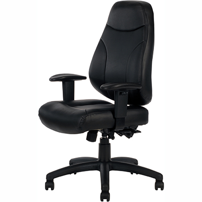 Image for PRESTON MANAGERIAL CHAIR HIGH BACK ARMS PU BLACK from Office National Perth CBD