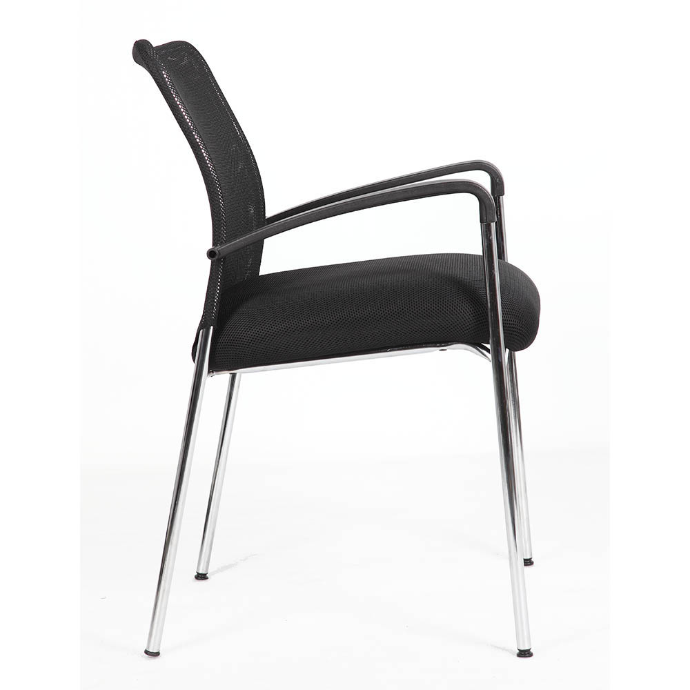 Image for YS DESIGN ORLANDO VISITOR CHAIR 4 LEG WITH ARMS 475 X 460 X 845MM BLACK from Angletons Office National