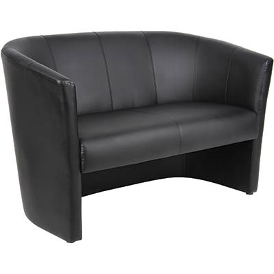 Image for YS DESIGN TUB CHAIR TWO SEATER PU BLACK from Surry Office National
