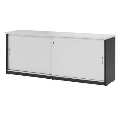 Image for OXLEY CREDENZA 1200 X 450 X 730MM WHITE/IRONSTONE from Two Bays Office National