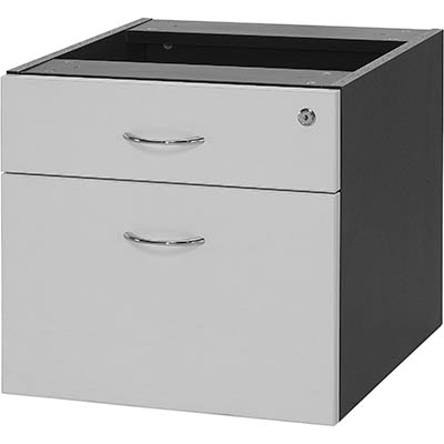Image for OXLEY FIXED DESK PEDESTAL 2-DRAWER LOCKABLE 450 X 476 X 470MM WHITE/IRONSTONE from Officebarn Office National