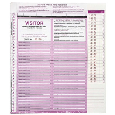 Image for ZIONS CORPORATE VISITORS PASS REFILL PACK 250 from Chris Humphrey Office National