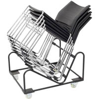 rapidline stacking chair trolley black