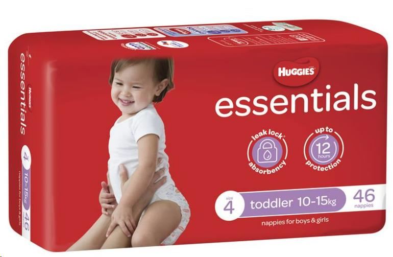 Image for HUGGIES ESSENTIAL NAPPY TODDLERS SIZE 4 PACK 46 from Chris Humphrey Office National