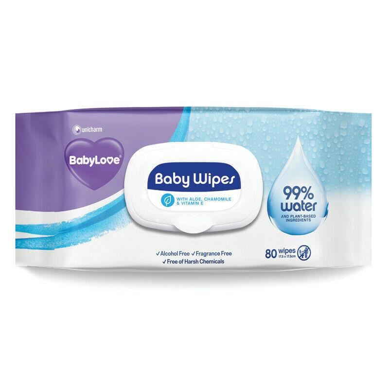 Image for BABYLOVE WATER WIPES 80 PACK from Chris Humphrey Office National