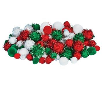 Image for ZART POM POMS CHRISTMAS ASSORTED PK 300 from Chris Humphrey Office National