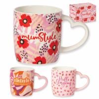 gift boxed tea/coffee mug 350ml assorted colours