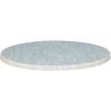 alexi stainless steel 600mm round table base with gentas round 700mm marble look duratop