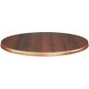 alexi stainless steel 600mm round table base with gentas round 700mm walnut look duratop