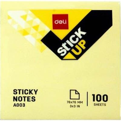 Image for DELI STICK UP NOTE 76 X 76MM YELLOW PACK 12 from Darwin Business Machines Office National