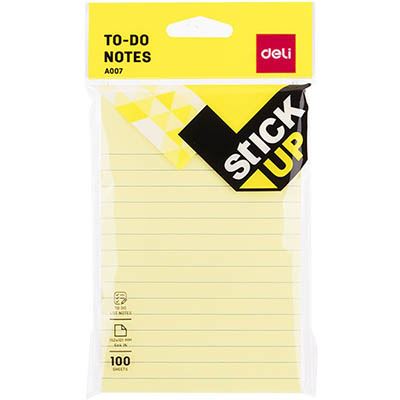 Image for DELI STICK UP PAD RULED 100 X 150MM from Darwin Business Machines Office National