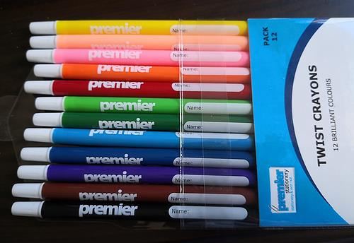 Image for PREMIER TWIST-UP CRAYONS PKT 12 from Discount Office National