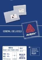 avery 938206 dl04 general use label 4 up white pack 100