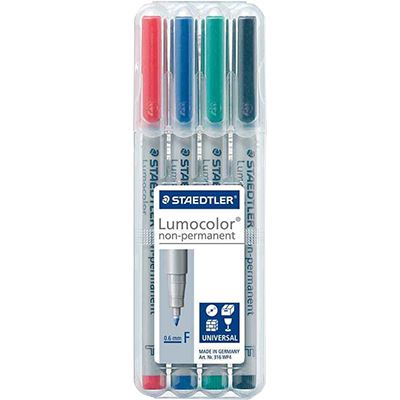 Image for STAEDTLER 316 LUMOCOLOR NON-PERMANENT MARKER FINE 0.6MM ASSORTED WALLET 4 from Discount Office National
