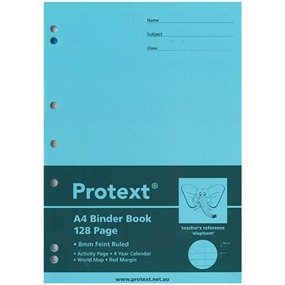 Image for PROTEXT BINDER BOOK A4 STAPLED RULED 8MM 192 PAGE COW ASSORTED from Discount Office National