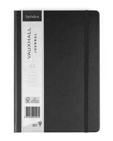 Image for VAUXHALL NOTEBOOK JOURNAL RULED ELASTIC CLOSURE 162 PAGE A5 BLACK from Discount Office National