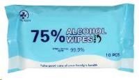 alcohol wipes pack 10 75% alcohol