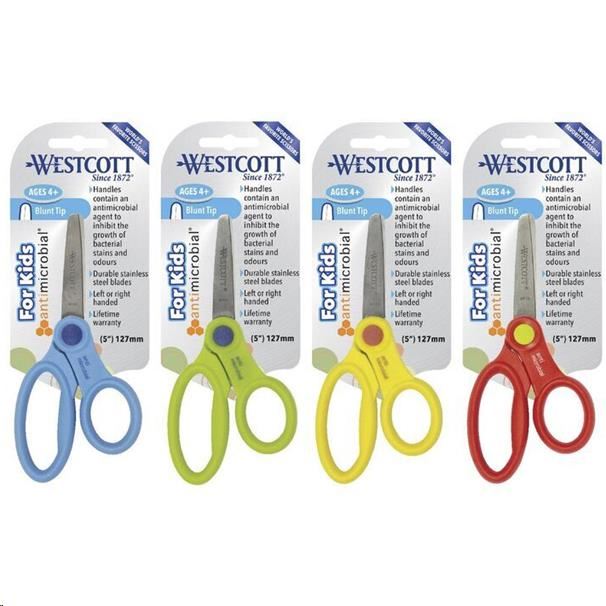 Image for WESTCOTT KIDS MICROBAN SCISSORS BLUNT TIP 5 INCH ASSORTED COLOURS from Office National Hobart