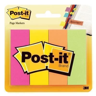 Image for POST-IT 671-4AF PAGE MARKERS 25 X 75MM FLUORESCENT ASSORTED PACK 4 from Office National Hobart