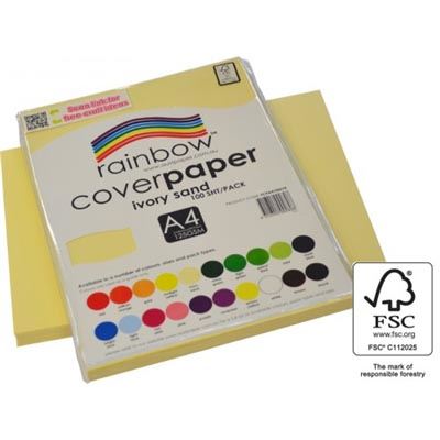 Image for RAINBOW COVER PAPER 125GSM A4 IVORY SAND PACK 100 from Office National Hobart