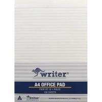 writer office pad 8mm ruled 50gsm 100 sheet a4 white