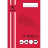 olympic m896 music book 8mm stave 96 page a4
