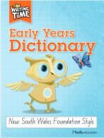 writing time early years dictionary nsw foundation firefly education