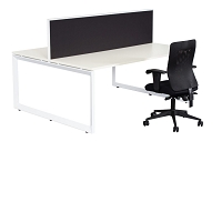 enviro office double sided workstations with screen white 1500 x 1450mm