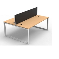 double sided workstations with screen 1500 x 1450 beech