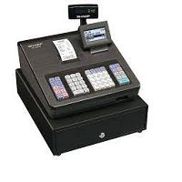 sharp xea207b black cash register with raised keyboard