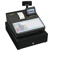 xea 217 b sharp black flat keyboard cash register