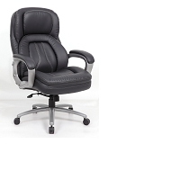 hercules 175kg black leather manager chair
