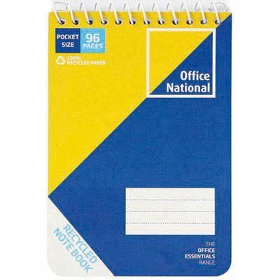 Image for OFFICE NATIONAL PREMIUM NOTEBOOK TOPBOUND POCKET 96 PAGE 112 X 77MM from Express Office National