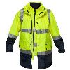 prime mover mj881 day/night hi vis 4-in-1 tape zip jacket 2 tone yellow navy 7xl