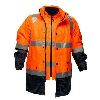 prime mover mj881 day/night hi vis 4-in-1 tape zip jacket 2 tone orange navy 7xl